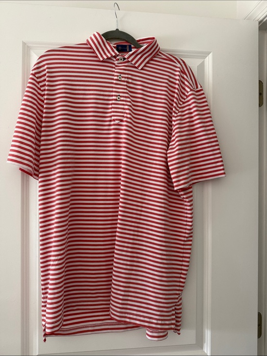 Stitch Other - Striped Red & White Men's Polo - Classic Short Sleeve